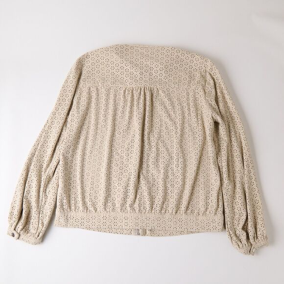 Zara Womens Sz M Beige Faux Suede Eyelet Bomber Jacket Full Zip Lightweight - Picture 2 of 8